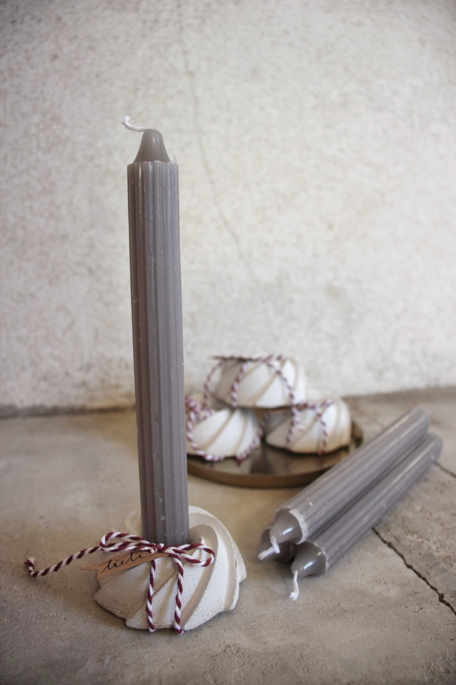 Adventní betonová sada stojánků na svíčky 