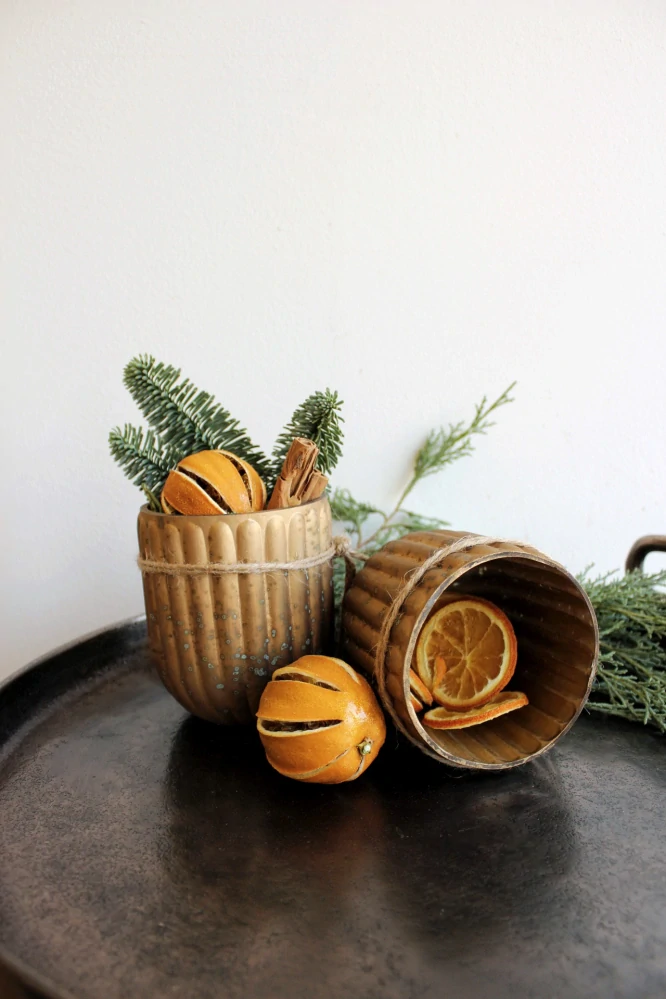 Vánoční skleněná vázička/svícen rustic 