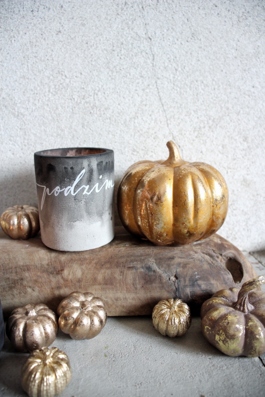 Betonový kalíšek batikovaný "podzim" #2