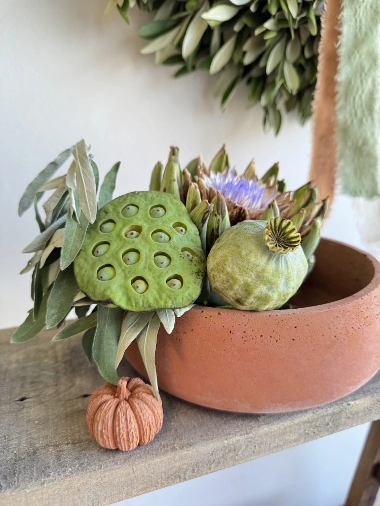 Betonová miska "Julie" v terakotové barvě