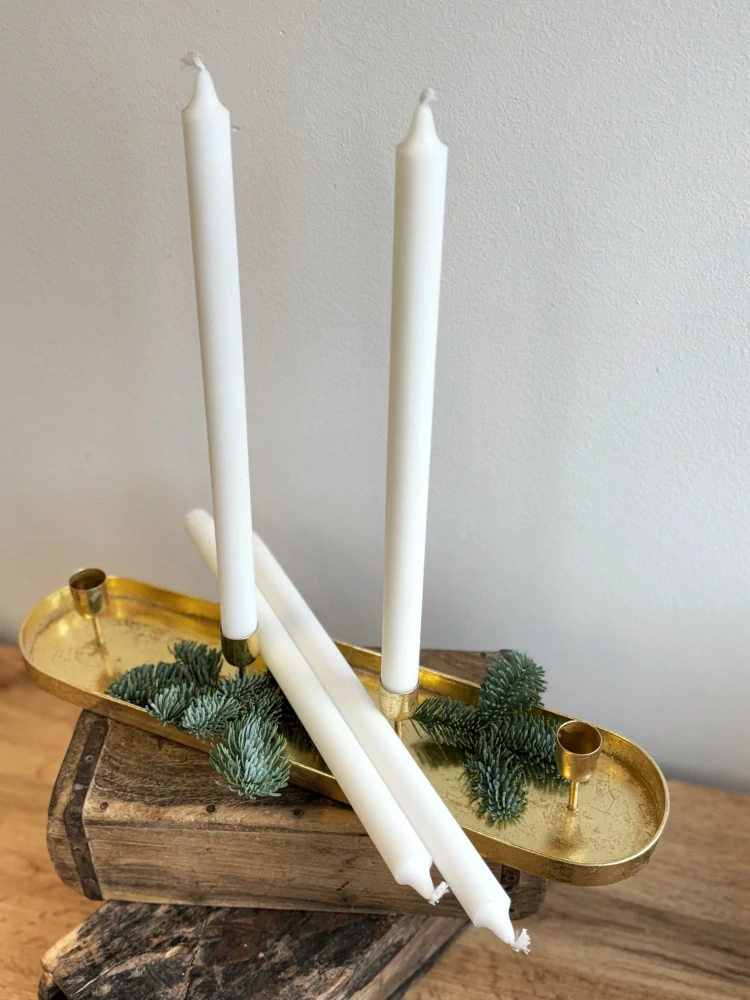 Zlatý kovový adventní svícen - oválný  