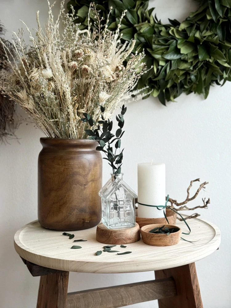 Dřevěná váza Rustic Brown