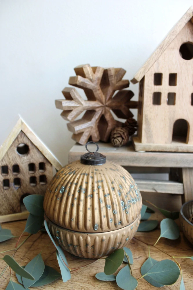 Dóza - Vánoční baňka rustic 