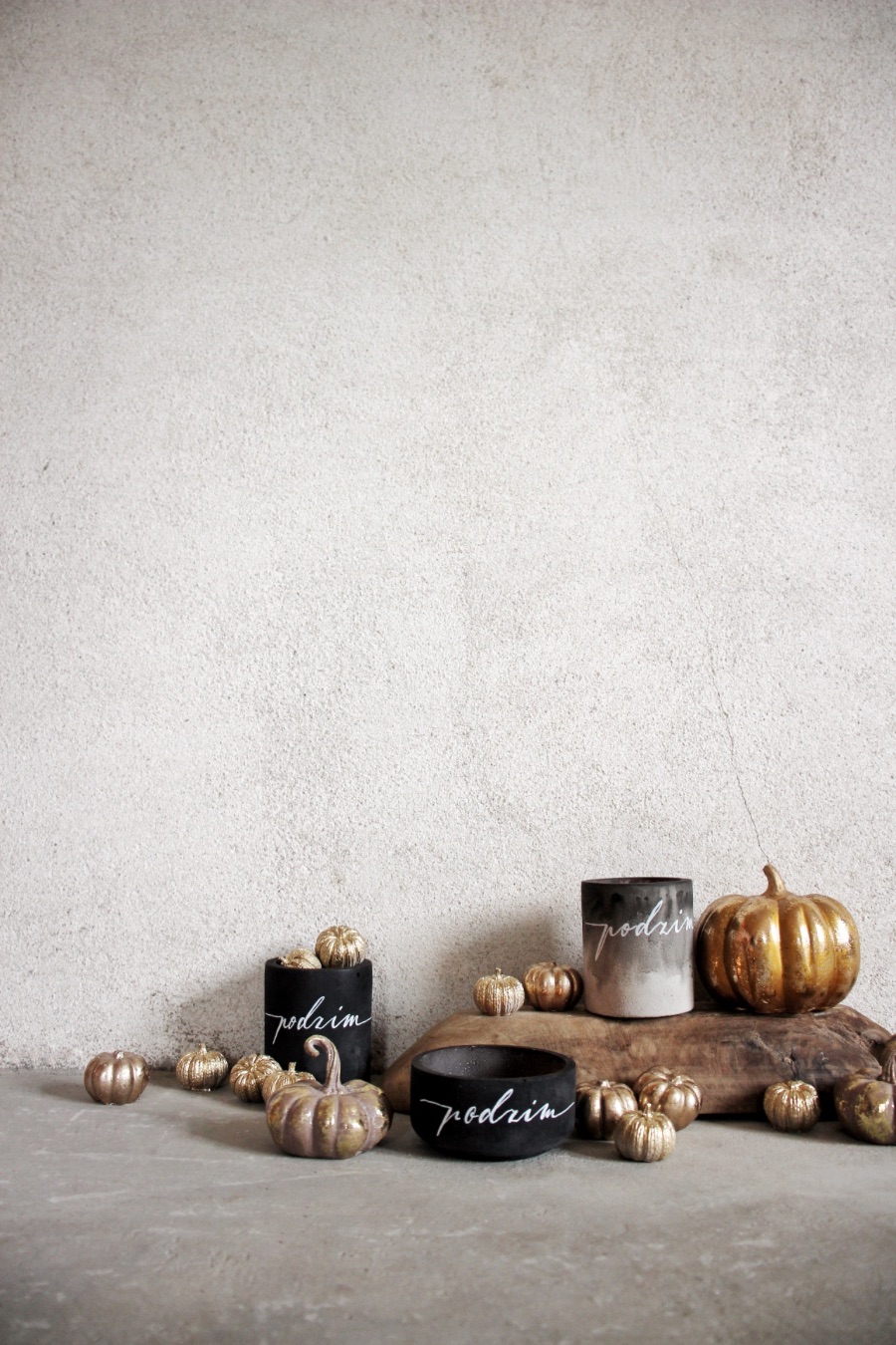 Betonový kalíšek batikovaný "podzim" #2