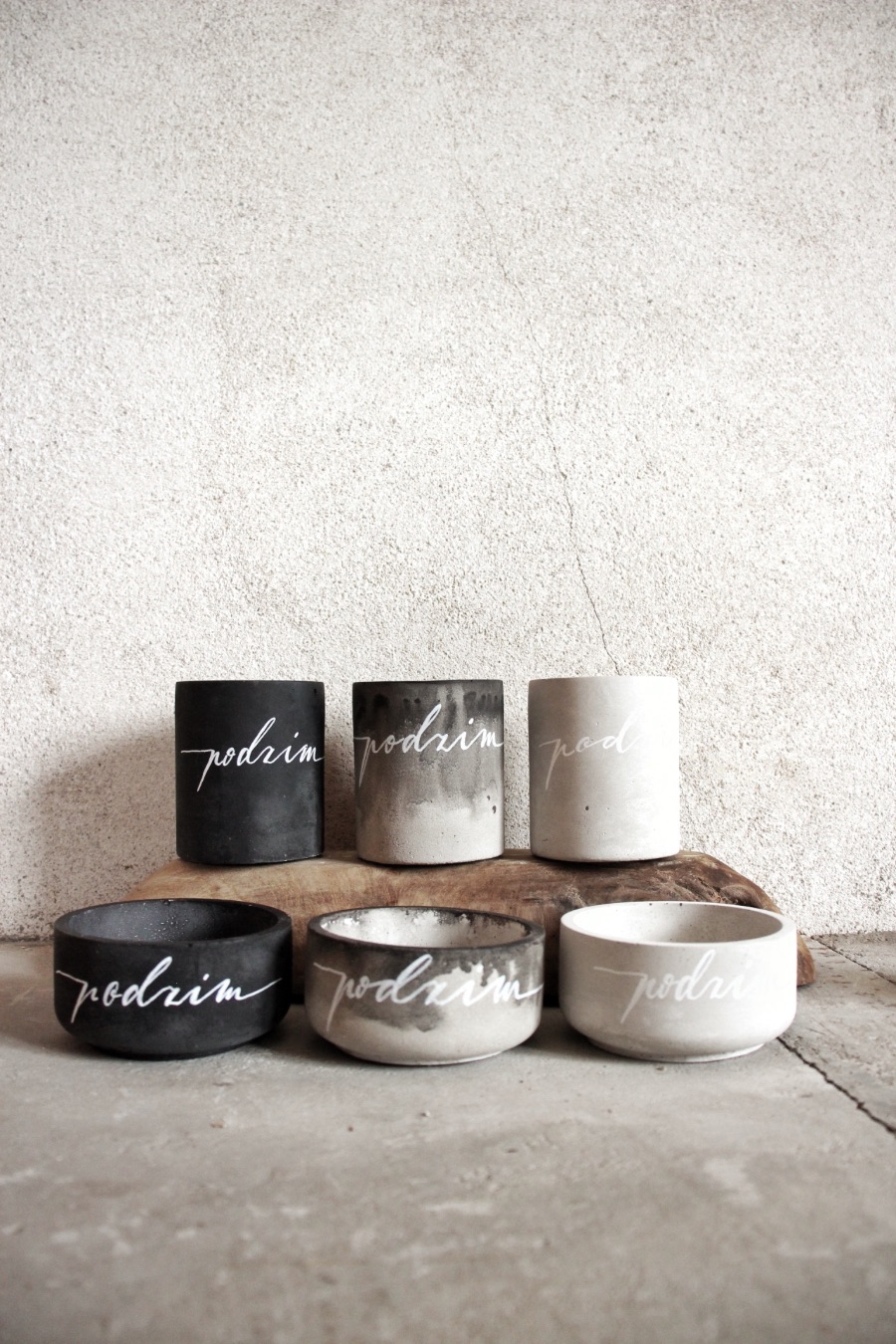 Betonový kalíšek batikovaný "podzim" #2