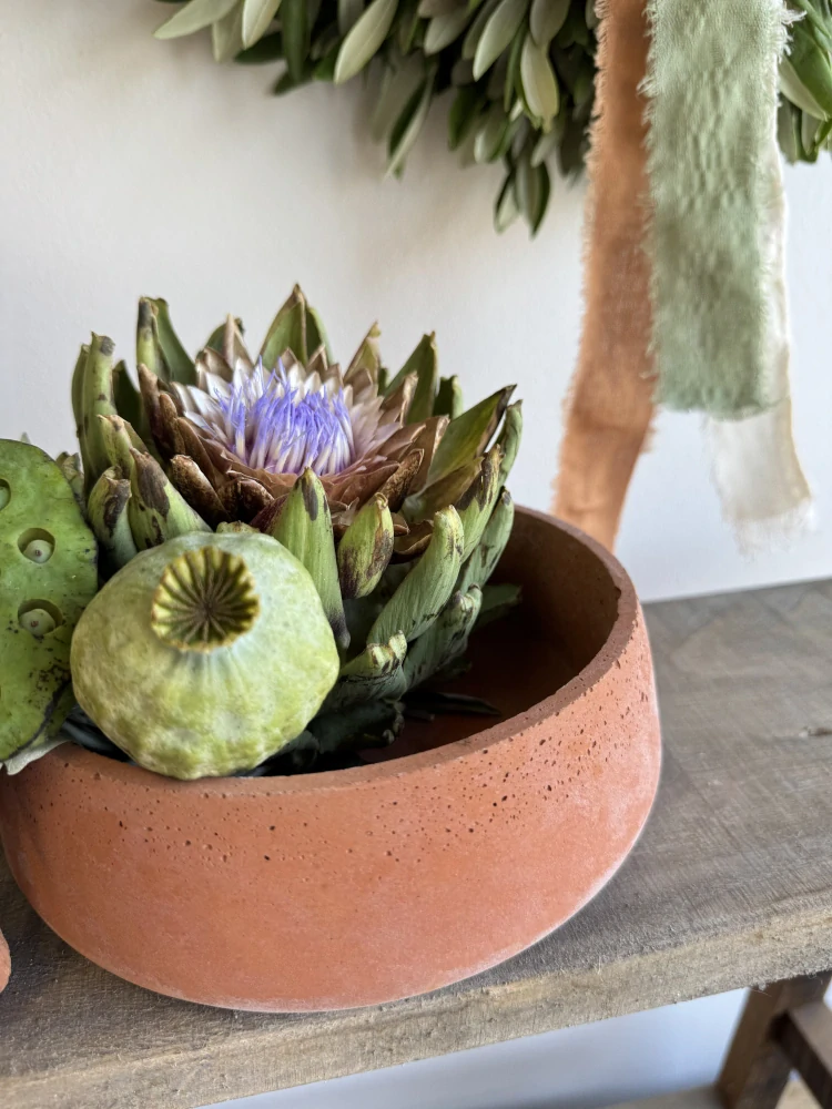 Betonová miska "Julie" v terakotové barvě