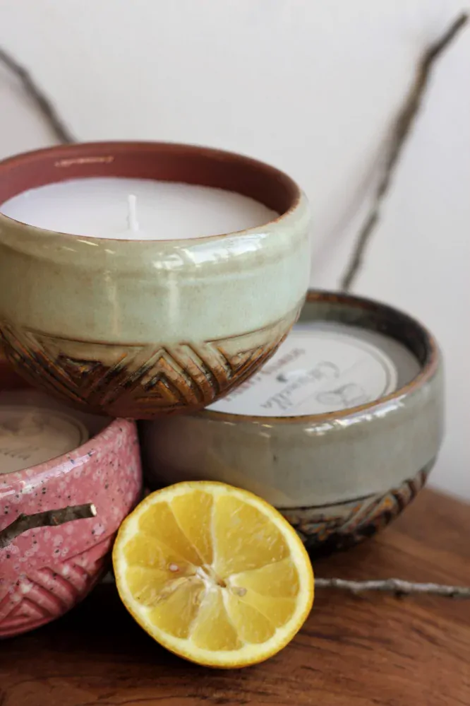Svíčka v keramice Citronella - malá