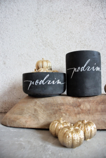 Betonový kalíšek černý "podzim" #1