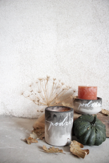 Betonový kalíšek batikovaný "podzim" #2