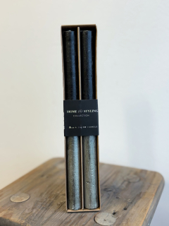 Set 2 ks kónických svíček - černo/zlatá