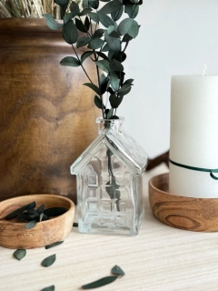 Skleněný domeček - vázička/svícen